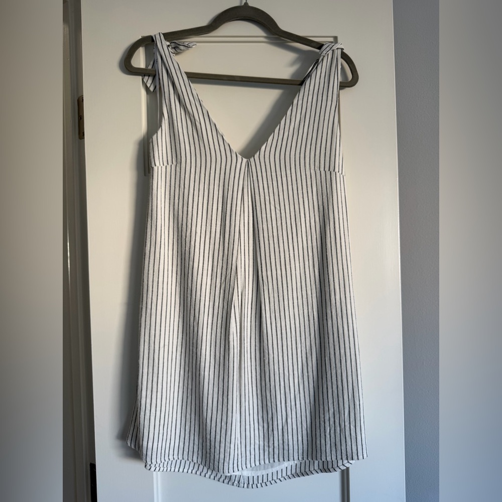 Lulu's Black and White Striped Strapless Dress